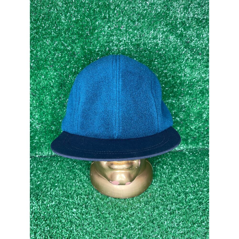 Vintage Lands End Teal Duck Bill L/XL Polyester Winter Cap Made in USA